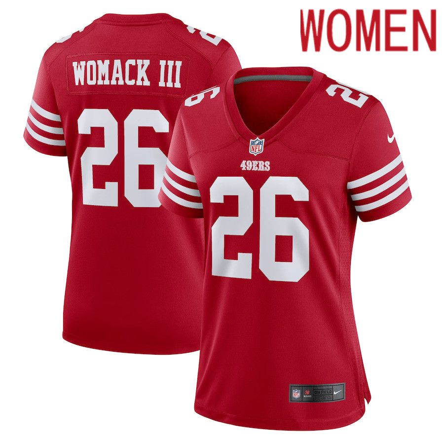 Women San Francisco 49ers #26 Samuel Womack III Nike Scarlet Game Player NFL Jersey